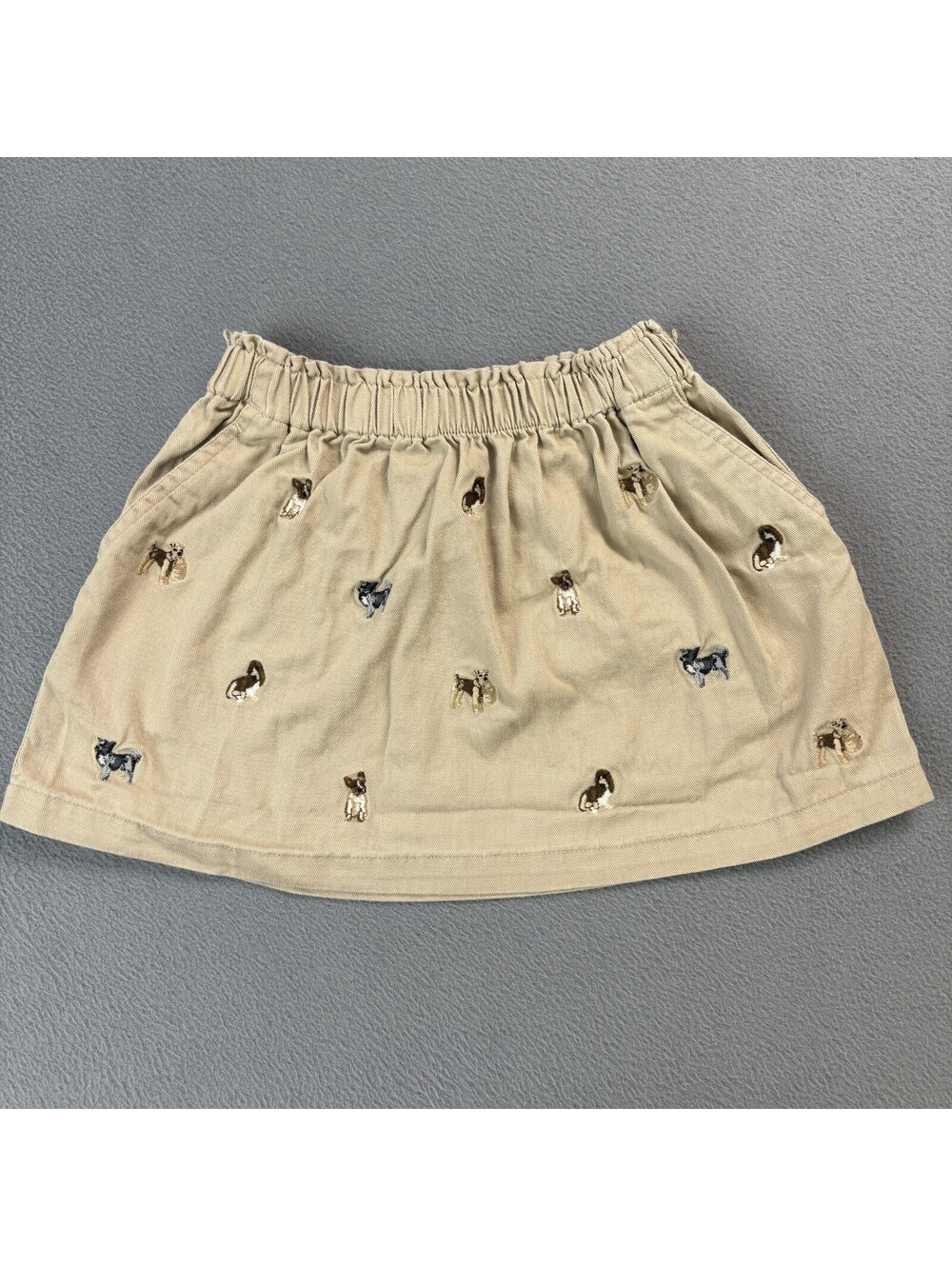 Polo Ralph Lauren Embroidered Dog Skirt Toddler Size 2T Khaki